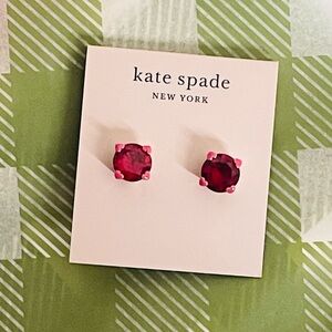 KATE SPADE - Heart Stud Ruby Earrings